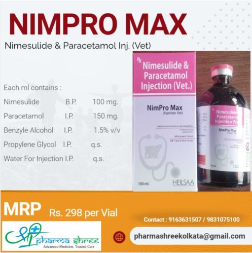 Nimpro Max Nimusulide Paracetamol Syrup, Bottle Size : 100 Ml