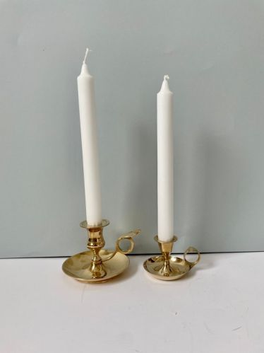 Polished Brass Candle Stand, Shape : Round