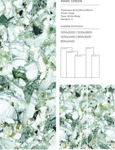 Polished Ceramic 1200x2800 Porcelain Slab