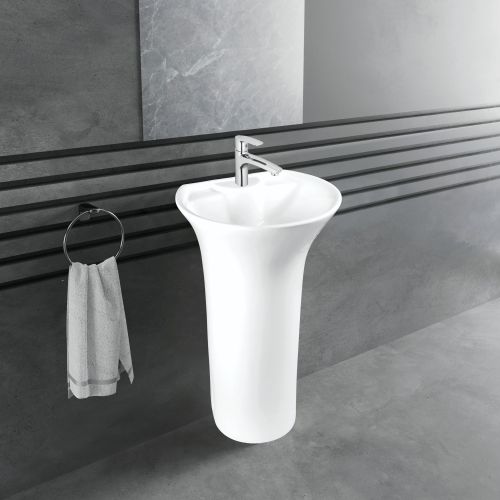 Polished Plain Prizm Ceramic One Piece Wash Basin