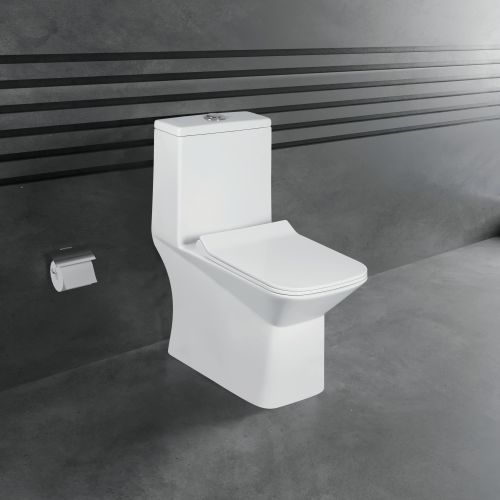 Polished Royal Ceramic Floor Mounted Water Closet, Color : White