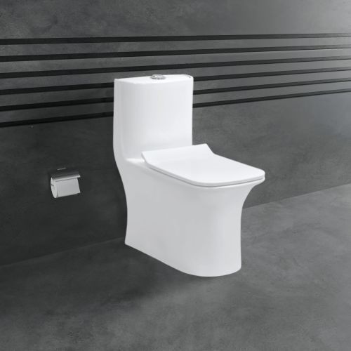 Polished White Ceramic Floor Mounted Water Closet