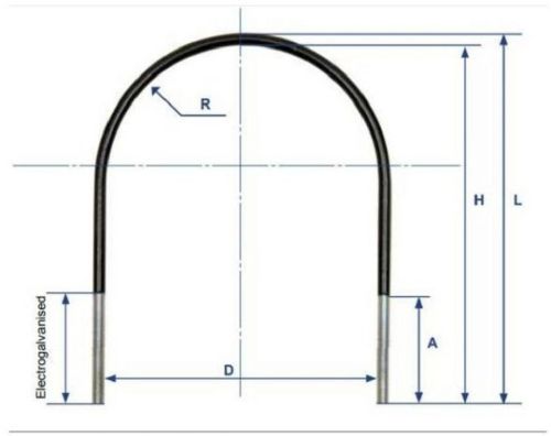 SS304 Galvanized 75x Silver Stainless Steel U Clamp