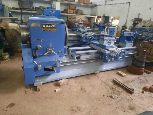 Powder Coated Cast Iron Big Bore 10 Feet Lathe Machine, Color : Blue
