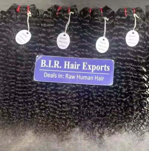 Cuticle Alinged Deep Curly Human Hair, Color : Black