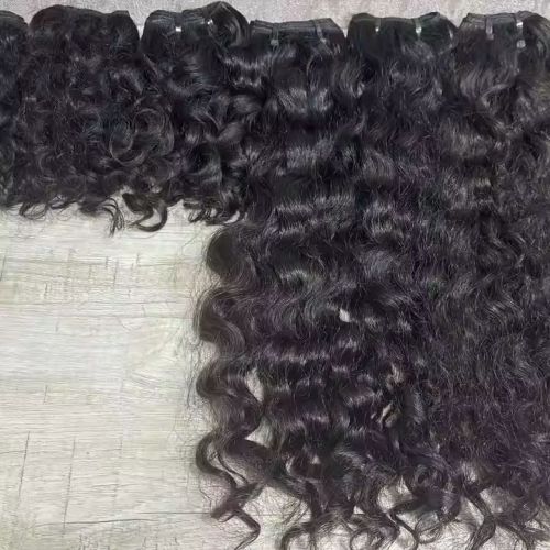 Raw Cuticle Aligned Human Hair, Color : Black Curly