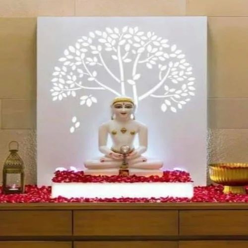 Marble White Corian Mandir for Pooja