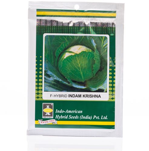 Cabbage Indam Krishna Hy Seeds, Packaging Size : 10gm