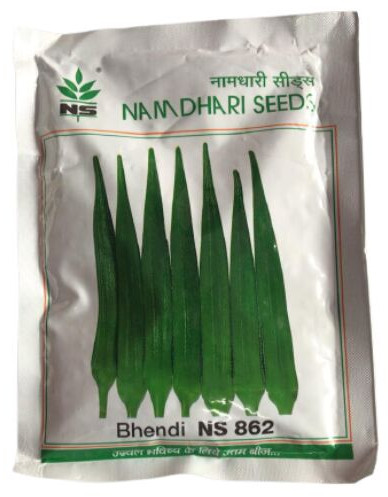 Nanmdhari Natural Ns 862 Namdhari Bhindi Seeds, Color : Green