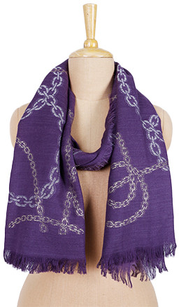 Chain Lurex All Over Purple Scarf Elegant and Stylish Shimmer Wrap