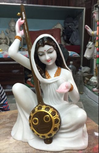 Shine Marble Meera Bai Statue, Packaging Type : Wooden Box Packing