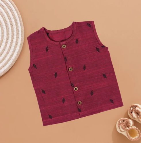 Printed Baby Chic Maroon Cotton Jabla Everyday