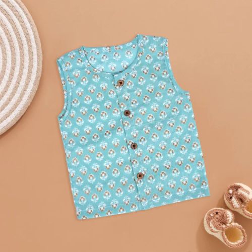 Printed Baby Cool Aqua Blue Cotton Jabla Everyday