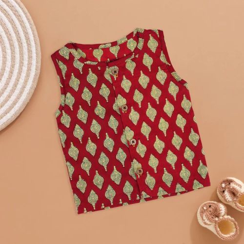 Baby Snail Print Cotton Jabla, Color : Red Everyday