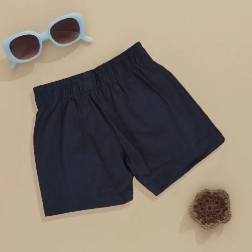 Boon Babies Plain Boys Black Minimalist Cotton Shorts Casual Wear