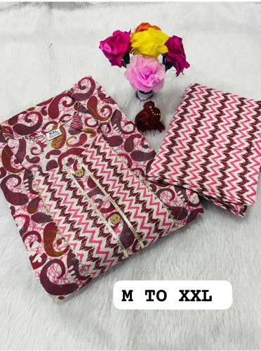 Printed Ladies Pure Cotton Kurti Set Casual