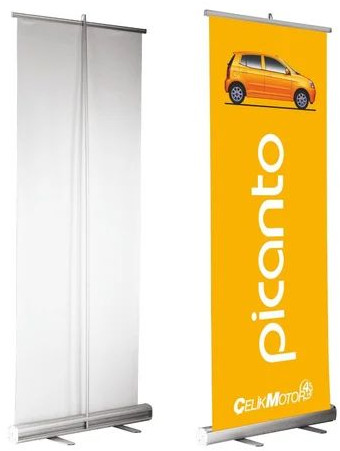 Aluminium Polished Printed Display Roll Up Standee For Advertisement Use