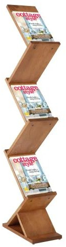 Polished Wooden Magazine Rack, Color : Brown