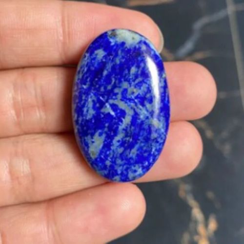 Polished Oval Shape Blue Lapis Lazuli Gemstone, Gender : Unisex