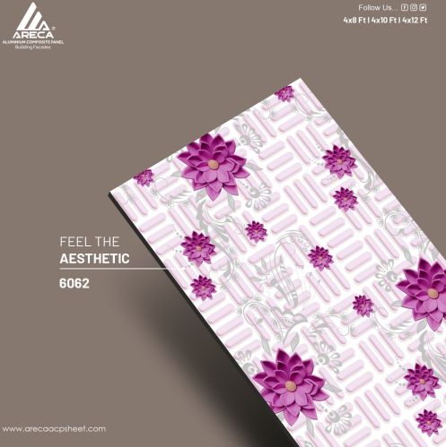 DIGITAL FLOWER WHITE WITH PINK BASE ALUMINIUM COMPOSITE PANEL
