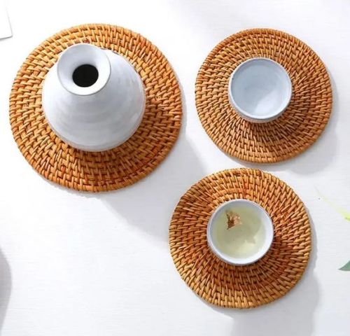 Wooden Non Polished Woodburned Coaster, Shape : Round