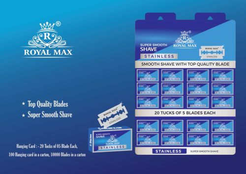 Royal Max Stainless Steel Razor Blade, Color : Metallic