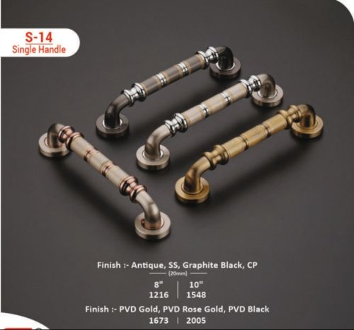 Polished Brass Door Handles, Color : Metallic, Golden, Dark Golden, 4 Finished Asa Per Photes, Length : 8 Inches