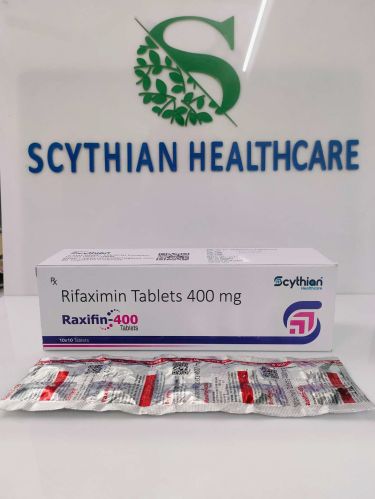 RAXIFIN-400 Rifaximin 400 MG Tablets, Packaging Type : Paper Box