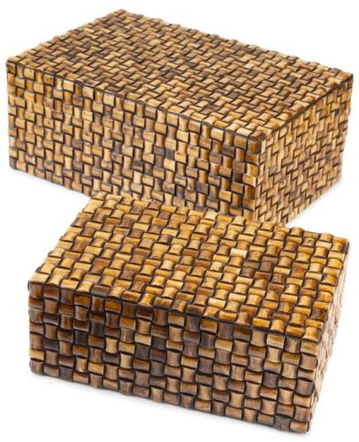 Bone Inlay Rectangle Boxes Standard Contemporary