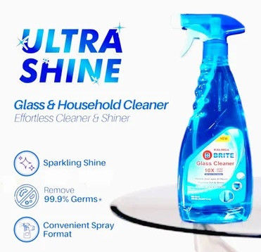 B Brite Glass Cleaner, Color : Sky Blue, Packaging Size : 500ml
