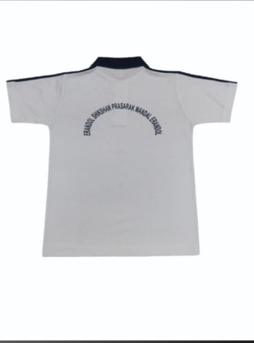 Cotton V Neck White School T Shirt All Size