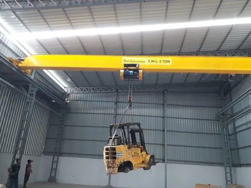 Meet Enterprise Mild Steel Single Girder Crane, Color : Yellow