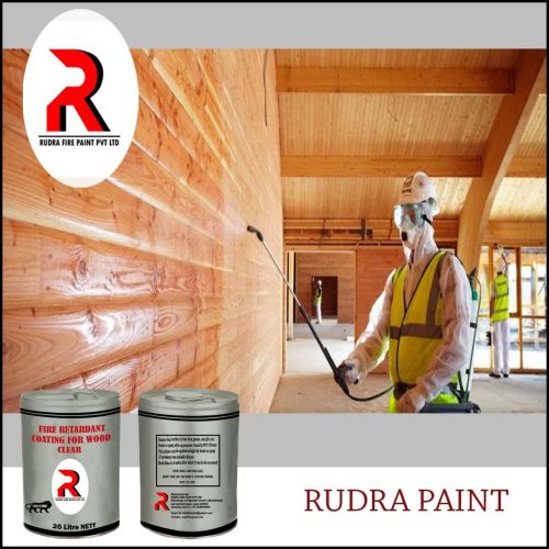 RUDRA PAINT Fire Retardant Wood Coating, Form : Liquid