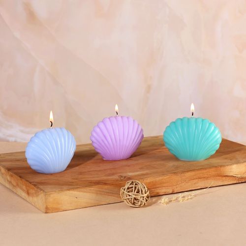 Glossy Multiple Shape Wax Candles, Color : Multicolor