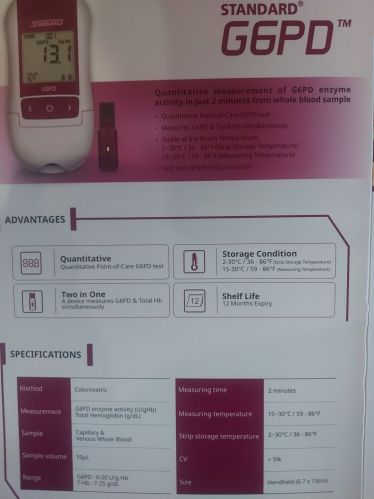 SD G6PD Analyser for Quantitative Test 