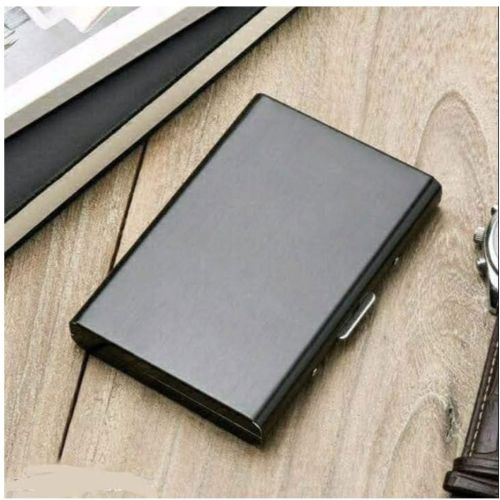 Stainless Steel Black ATM Card Holder, Shape : Rectengular