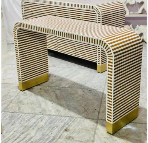 Bone Inlay Console Table, Color : Yellow for Decoration