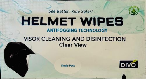 Pure Cotton Anti Fogging Helmet Wipes, Color : White