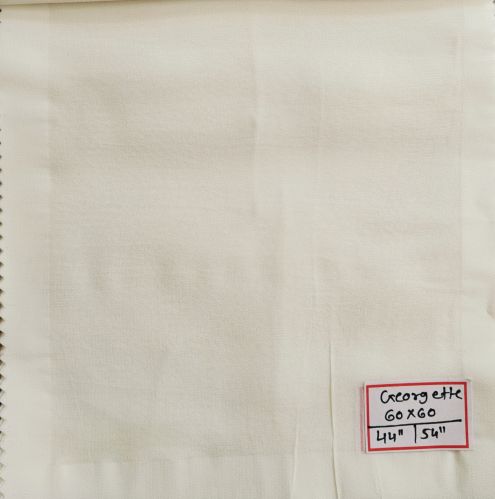 Plain 60x60 Inch Georgette Fabric, Color : White for Textile Industry