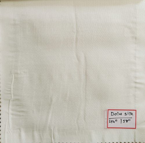 Plain Dola Silk Fabric, Color : White, Technics : Machine Made