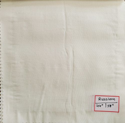 Russian Fabric, Color : White, Width : 44 & 58 Inch