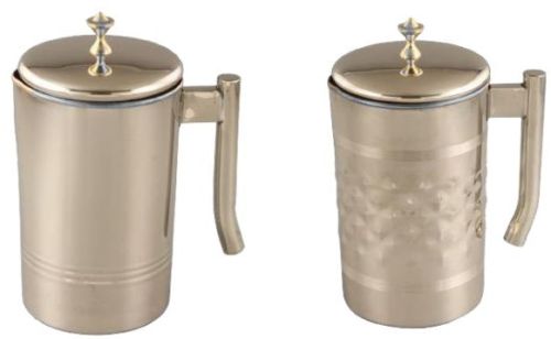 Polished 1 Litre Copper Steel Water Jug, Packaging Type : Paper Box