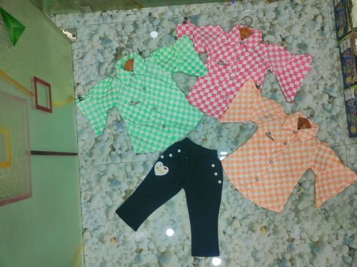 Cotton Girls Printed Shirt & Pant Set Casual Wear All Sizes