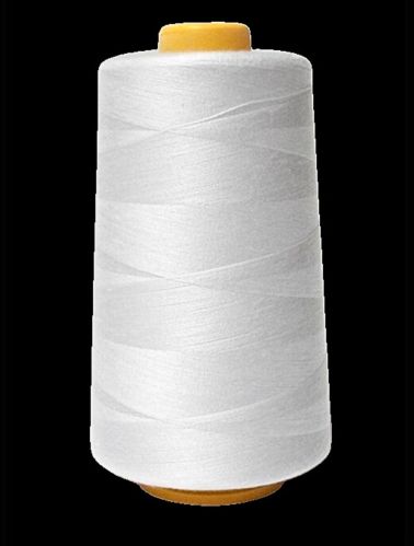 Double Twist Plain 2/10 Polyester Bag Closing Thread, Color : White