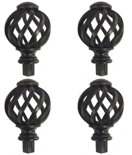 Black Matt Swirl Iron Curtain Rod