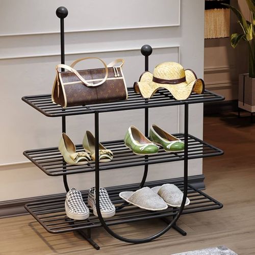 Metal Shoe Rack, Color : Black