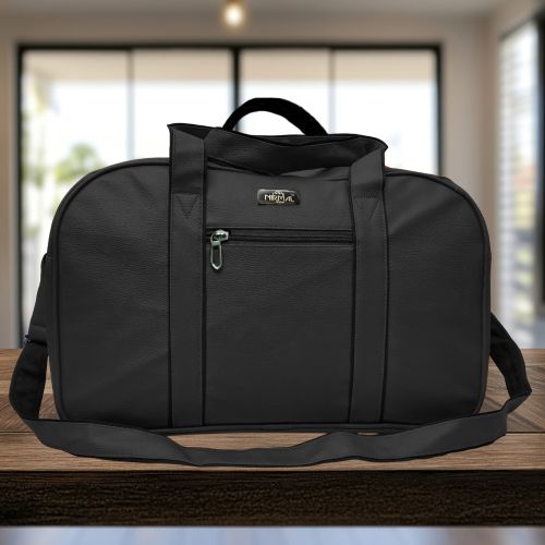 PU Leather Polish Plain Casual Duffle Bag Modern 17x10x11 Inch