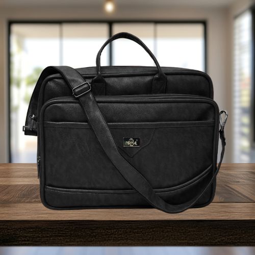 PU Plain Leather Laptop Bags, Color : Black, Gender : Unisex
