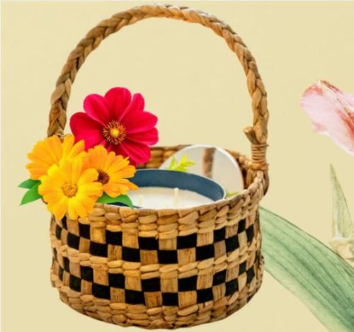 Mini Round Water Hyacinth Basket Gift Hamper Basket