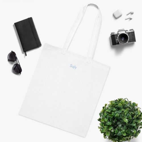 Printed White Plain Polyester Canvas Tote Bag 14 X 16